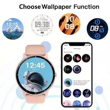 Смарт-часы Fashion Lady Bluetooth Call Answer Dial 1.28inch AI Voice Sports Fitness Men Women Smartwatch чёрный