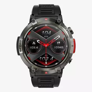 Смарт-часы S100 1,45 HD с возможностью звонков по Bluetooth, контролем уровня кислорода в крови и давления, с энкодером, подходят для использования на открытом воздухе чёрный