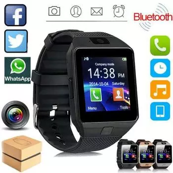 Смарт-часы с цифровым сенсорным экраном DZ09, браслет с камерой, Bluetooth, наручные часы, SIM-карта, умные часы, поддержка телефонов Ios, Android белый