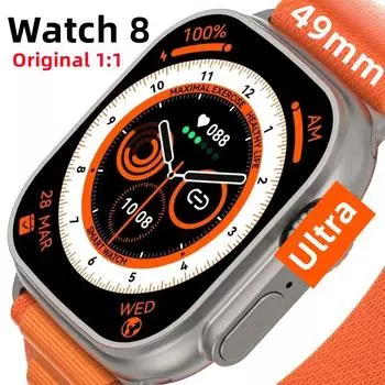 Смарт-часы Ultra Nfc Gps Track для мужчин и женщин, умные часы серии 8, термометр, Bluetooth, звонок, водонепроницаемые, спортивные, 49 мм для Ios Android With Original Box