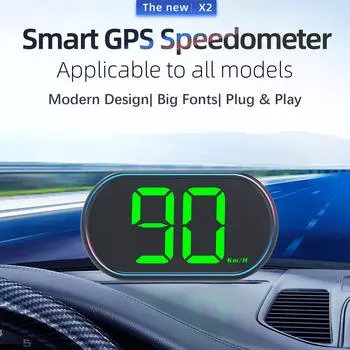 Smart GPS Speedometer Car HUD KMH Digital HUD Digital Speedometer Big Font Speed Meter KMH for All Car Truck Plug and Play Auto