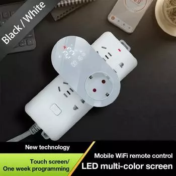 Smart Home Thermostat Socket Wifi Remote Control Thermostat Digital Energy Plug 16A Temperature Controller for Heating Cooling