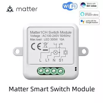 Smart Matter WiFi 1 CH Switch Module DIY Bulb Circuit Breaker App Remoter Support Homekit Siri Google Home Alexa Voice Assistant 1 CH