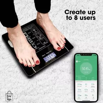 Smart Scale for Body Weight and Fat Percentage, Electronic Body Composition Monitors Weight Scale Intelligent Electronic Bluetoo чёрный