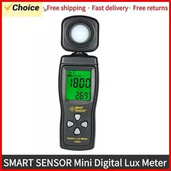 SMART SENSOR Мини цифровой люксметр ЖК-дисплей Ручной люксметр Люминометр Фотометр Люксметр Экспонометр 0-200000 Люкс чёрный