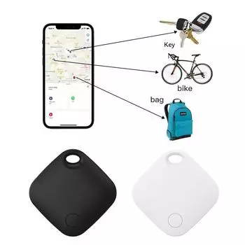 Смарт-тег Bluetooth Глобальное позиционирование через приложение Find My от Apple Трекер Поиск на большие расстояния Ключ Сумка для ребенка Велосипед Локатор чёрный
