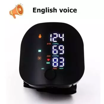 Smart Touch LED монитор артериального давления на запястье портативный голосовой цифровой автоматический тонометр для измерения артериального давления домашний тонометр для измерения здоровья чёрный