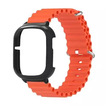 Smart Watch Cases PC Protective Shell Watch Screen Protector Bezel Ring Frame with Silicone Watch оранжевый