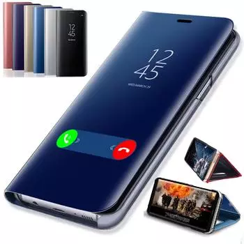 Смарт-зеркало чехол для телефона Samsung Galaxy S20 S10 S9 S8 Plus A3 A5 A7 J3 J5 J7 2017 A6 A7 A8 2018 Note 20 Ultra 10 9 8 чехол A6 2018 чёрный