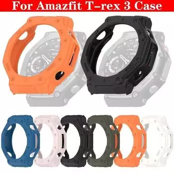 Smartwatch TPU Soft Shell Edge Protector Case Frame для Amazfit T-rex 3 Smart Watch Защитный бампер Чехол Trex3 Аксессуары чёрный
