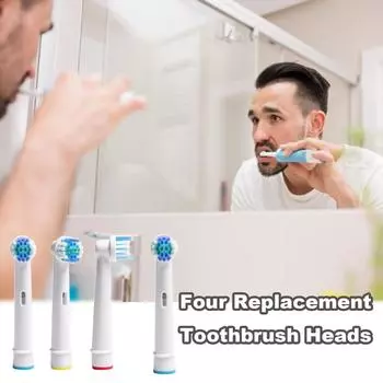 Сменная насадка для зубной щетки Folulus White, 4 упаковки, содержат катушки четырех цветов One Size