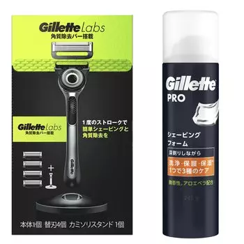Сменная подставка для бритвы Gillette Razor 4 Foam Close Lab Body, Лезвия, В комплекте, Бритва, Мужская, Бритье, чёрный