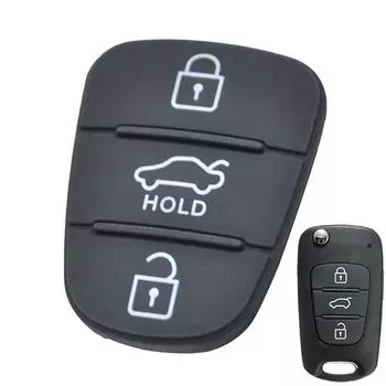 Сменная резиновая накладка на 3 кнопки для Kia Soul Venga для Hyundai i20 i30 чехол для дистанционного ключа-брелока чёрный