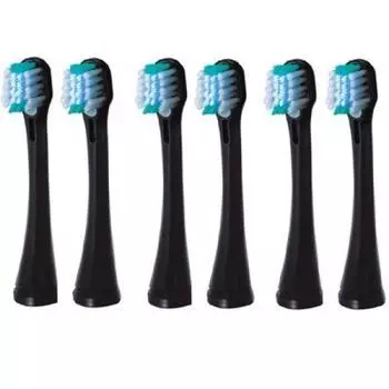 Сменная зубная щетка Panasonic Sonic Vibration, черная, 2 шт. x 3 набора, 6 шт., универсальная, EW0909-k (всего штук) чёрный