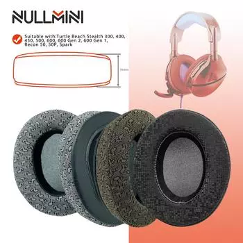 Сменные амбушюры NullMini для Turtle Beach Stealth 300, 400, 450, 500, 600, 600 Gen 2, 600 Gen 1, Recon 50, 50P, Spark