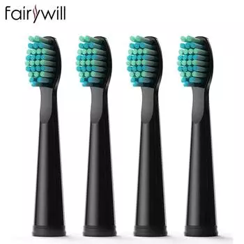 Сменные насадки для электрических зубных щеток Fairywill, 4 шт. FW01 белый