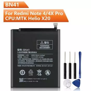 Сменный аккумулятор для телефона BN41 для Xiaomi Redmi Note 4 Hongmi Note4 Pro Note 4X BN41, аккумулятор 4100 мАч 4100mAh
