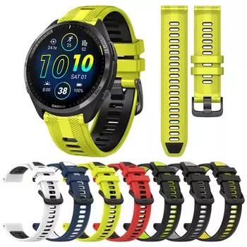 Сменный ремешок для часов Garmin Forerunner 965 955 Solar 945 935 745 22 мм двухцветный спортивный силиконовый ремешок браслет аксессуары красный черный