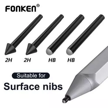 Сменный стилус Fonken 2H/HB, аксессуары для наконечников стилуса, наконечники для сенсорного экрана, высокая чувствительность для Microsoft Surface Pro 7/6/5 2H чёрный