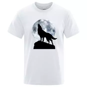 Смешная одежда Wolf, мужская удобная уличная футболка, летняя футболка большого размера из 100% хлопка, индивидуальная футболка против морщин S