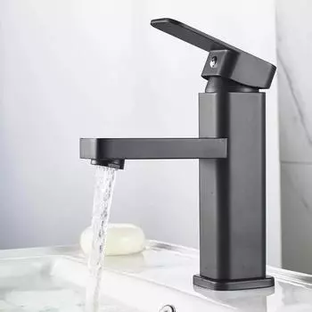 Смеситель для ванной комнаты, смеситель для горячей и холодной воды, смесители для раковины, монтируемые на бортике, черный квадратный смеситель для раковины и ванны чёрный