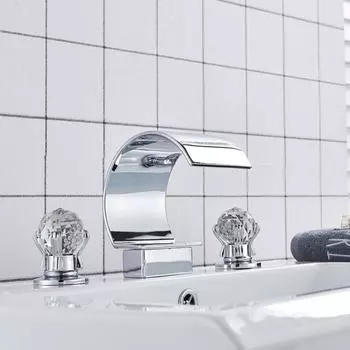 Смесители для горячей и холодной воды, хрустальная ручка, водопад, смеситель для раковины в ванной комнате, смеситель для раковины, настольные водопроводные краны, фильтр для водопроводного крана ORB