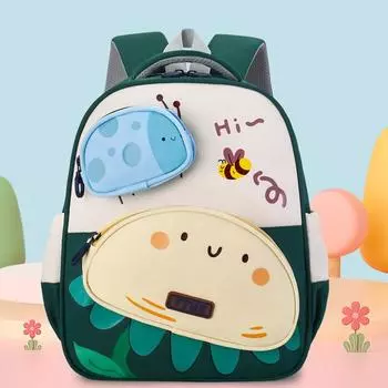 Smiling Cute Expression Flower Bee Pattern Children Backpack For Use Daily