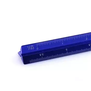 Smoothly Triangular Scale Ruler Multi-function Metal Ruler Measuring Ruler Architect Engineer 15cm-small blue