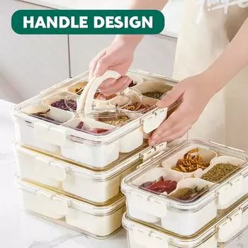 Snack Containers Divided Serving Tray Portable Snack Platters Organizer Plastic Appetizer Tray Home Snack Storage Kitchen Tool