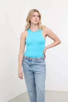 Snap Detailed Flexible Body Blue