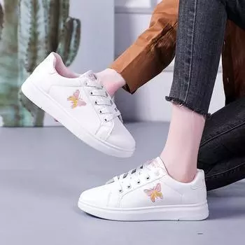 Sneaker Vulcanized Shoes Women New 2024 Casual Sneakers Fashion Flat Lace Up Outdoor Walking Sport Zapatillas Mujer 35 розовый