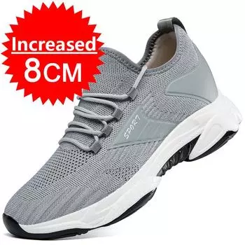 Sneakers Men Elevator Shoes Spring Summer Invisible Heightening Shoes Men 10CM Insoles Inner Height Increasing Mesh Sports Shoes 37