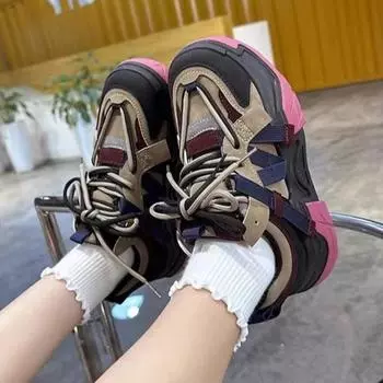 Sneakers Woman Footwear High on Platform Athletic Sports Spring Autumn Shoes for Women Trends 2024 Deals Korean New Casual Light 35