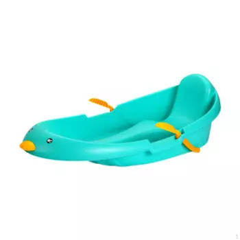 Снежные сани с тормозом для спуска с горы Зимние игрушки Игры на открытом воздухе Уникальные Портативные Многоцелевые зелёный