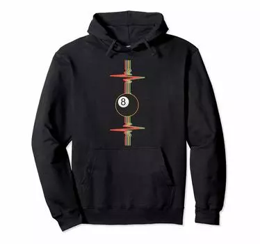 Snooker Pool Player Billiard Eight Ball Retro Vintage Hoodie чёрный
