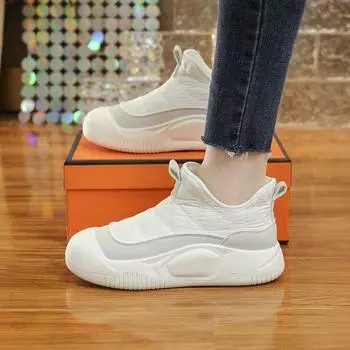 Snow boots winter velvet thickened waterproof versatile women cotton boots 2024 popular short boots soft sole soft surface comfortable cotton shoes 35 чёрный