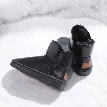 Snow boots women s waterproof short tube velvet warm cotton shoes non-slip winter new shoes female student Korean version women s shoes 36
