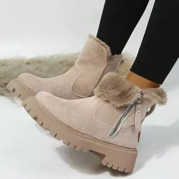 Snow Boots Women Shoes Winter New Plush Warm Cotton Boots Thick Sole Non Slip Short Boots Shoes for Women Botas De Mujer 2024 35 чёрный