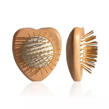 Snowfox Premium FOX Cassa Wood Mini Heart Hair Brush Знаменитый парикмахер и визажист Введение Массаж головы Спа Уход за волосами Подарок В комплекте