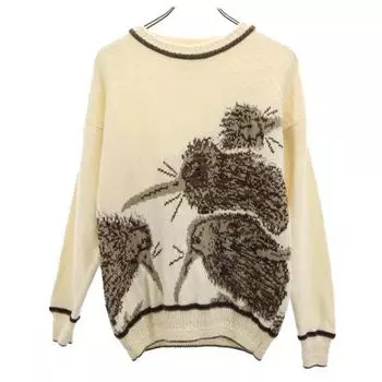 snowpeak 100% wool outdoor Long sleeve knit 38 White system sweater Men s Used