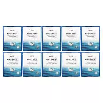 SNP, bird s nest, aqua ampoule beauty mask, 10 sheet masks, 25ml (0.84fl oz)