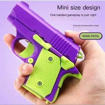 Снятие стресса ABS пластик Mini 1911 3D печатный гравитационный пистолет Fidget Gun игрушка подарок рекламная игрушка для мальчиков детей