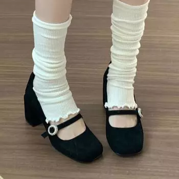 So beautiful!! Celebrity daughter noble velvet black high heels jue! 35