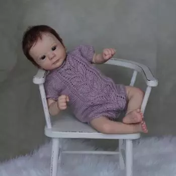 So Lovely Reborn Dolls Felicia 45 см Мягкая ткань для моделирования тела куклы, фиолетовый вязаный комбинезон ручной работы с 3D венами и видимой кожей, игрушка для куклы-младенца cloth body