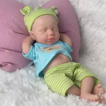 So Truly Like Mini Reborn Toddler Baby Doll 30 см Твердый силиконовый новорожденный кукла с полным телом Настоящее прикосновение Милый спящий мальчик-младенец Кукла Дети Подарки на день рождения 30cm