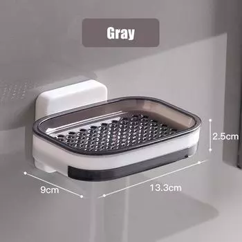 Soap Box Perforated Suction Cup Wall-mounted Single and Double Layer Drain Soap Dispenser Household Toilet Bathroom Soap Rack