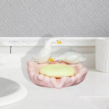 Держатель мыльницы для ванной комнаты и кухни розовый