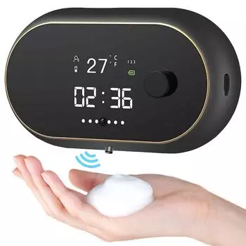 Soap Dispenser Shampoo Holder Foams Sprayer Workmanship Compact Size Wall-mounted Bathroom Rechargeable Quick Charging белый