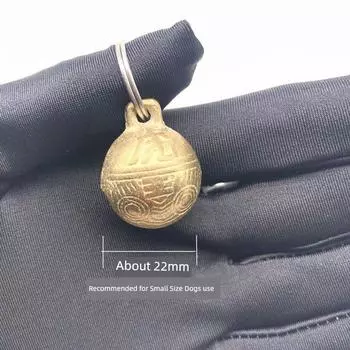 Собачий колокольчик Товары для питомцев Кошачий латунный колокольчик Колокольчик для тедди/золотистого ретривера Украшение Винтажные аксессуары Подвеска в виде головы тигра M-Medium Copper Bell 22mm