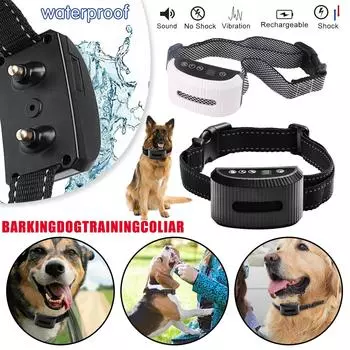 Собачий ошейник для контроля лая для собачьего ошейника An-ti Bark Training, перезаряжаемый водонепроницаемый вибрационный ошейник, автоматическое устройство An-ti Bark